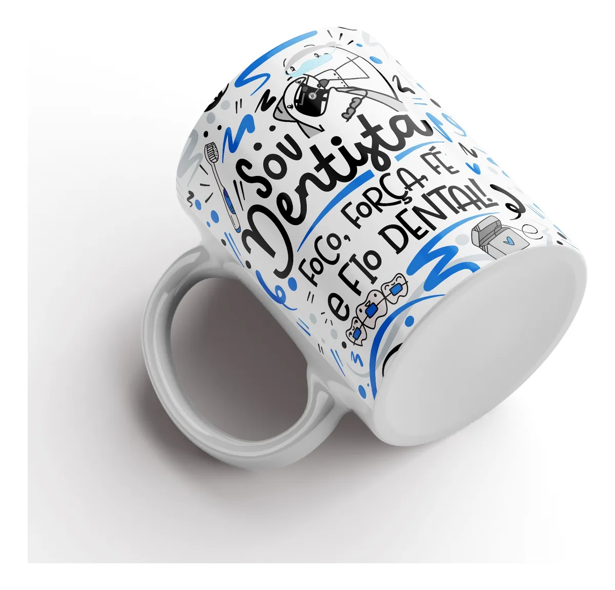 caneca de porcelana com estampa divertida de dentista, presente criativo para amigo secreto masculino