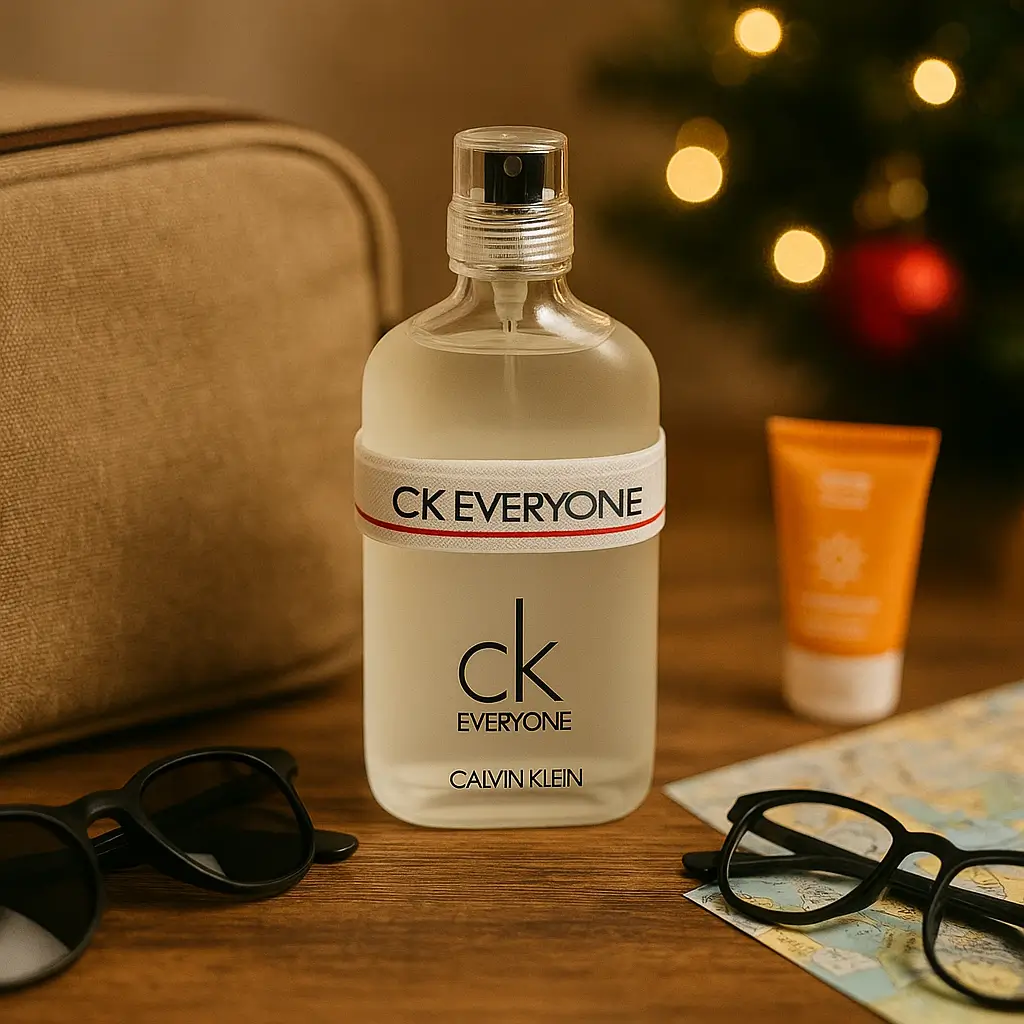 CK Everyone perfume unissex em mala de viagem de Natal
