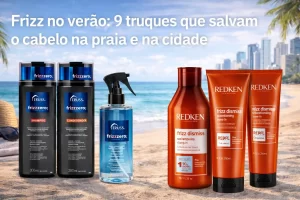 Frizz no verão na praia: produtos anti-frizz ajudam a controlar o cabelo mesmo com sol, vento e umidade