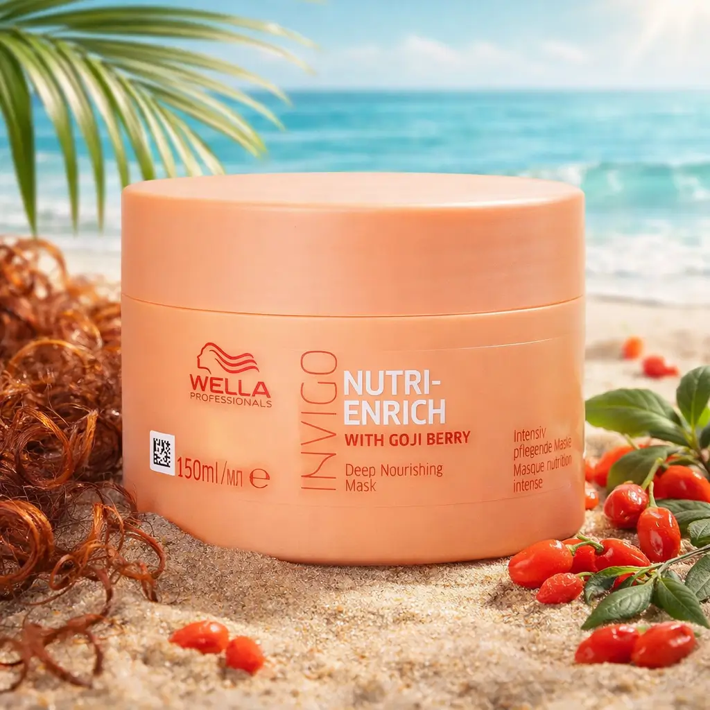 Máscara Wella Invigo Nutri-Enrich 150ml para cabelos cacheados no verão, com nutrição intensa e controle do frizz