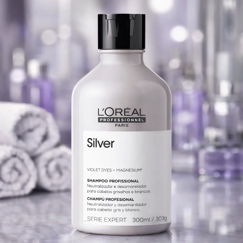 Shampoo Silver da L’Oréal Professionnel para tom prateado para cabelo grisalho