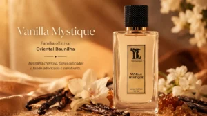 Vanilla Mystique by Luban Breezes em imagem horizontal com destaque para a família olfativa Oriental Baunilha.