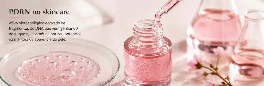 PDRN Medicube no skincare com sérum rosa e textura hidratante