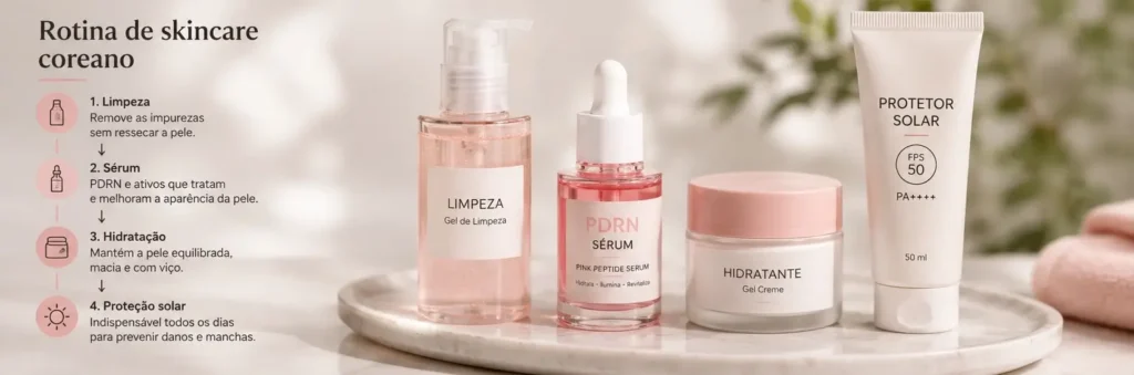 Rotina de skincare coreano com sérum PDRN Medicube